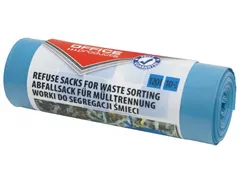 vuilniszak voor oud papier 70x105cm 120L LDPE 35 micron blauw 10 stuks