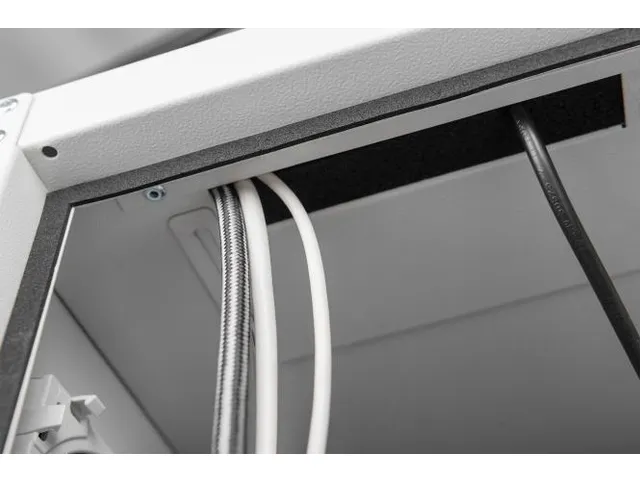 Computerbehuizing met stelvoeten en glazen deur Grijs