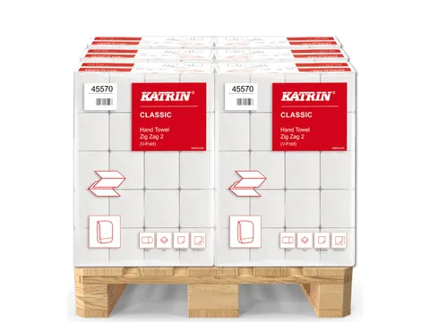 Handdoek Katrin Classic Zigzag 45570 2-laags 23x23cm wit Pallet