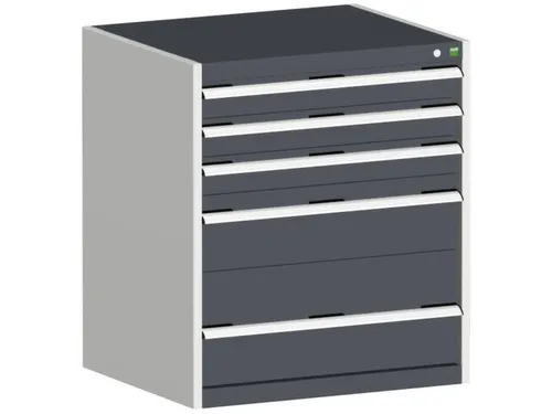 ladekast HxBxD 900x800x750mm 5laden romp RAL7035 front RAL7016