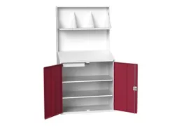 lessenaarkast achterwand 2000x1050x550mm 2 legbord/1lade/plank RAL3004