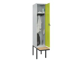 locker met bank,HxBxD 2120x400x815mm,1vak,vak B 400mm,draaigrendel - 1
