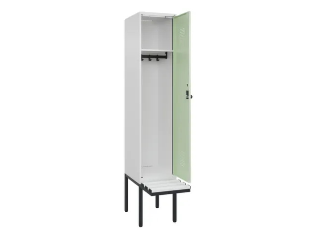 locker met bank,HxBxD 2120x400x815mm,1vak,vak B 400mm,draaigrendel