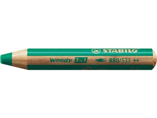 Kleurpotloden STABILO 880 woody 3 in 1 multitalent groen - 3