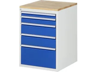 ladekast 825x580x650mm 5laden cilinderslot RAL7035 RAL5010 beuken - 1