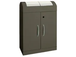 Afvalverzamelstation 2x45 Liter Romp Soft-Mokka Inworp Rvs