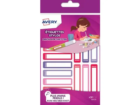 Mini Naametiket Roze/paars 30 stuks