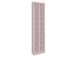 lockerkast,HxBxD 1950x460x200mm,2x15vakken,RAL7035,front RAL7035
