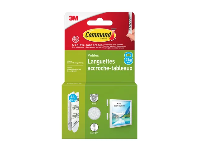 Bevestigingsstrip Command klik vast klein 1,8kg wit
