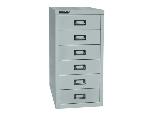 kantoor-ladekast HxBxD 590x278x380mm 6 laden romp lichtgrijs staal