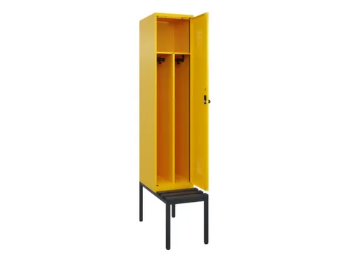 locker met bank,voor scheiding van kleding,HxBxD 2120x400x815mm,1vak