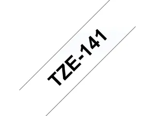 Labeltape Brother P-touch TZe-141 standaard 18mm zwart op transparant - 2