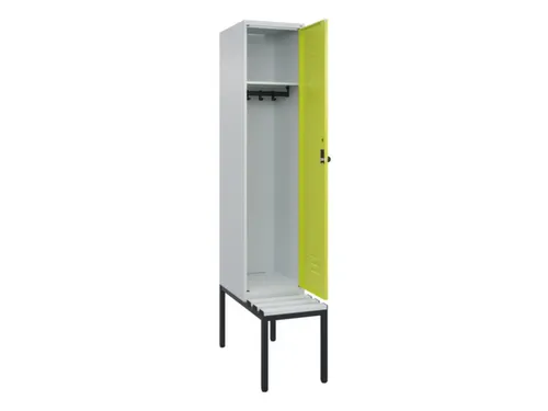 locker met bank,HxBxD 2120x400x815mm,1vak,vak B 400mm,draaigrendel