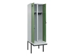locker met bank,voor scheiding van kleding,HxBxD 2120x600x815mm,2vak