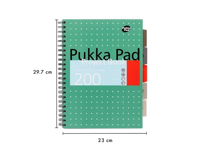Projectboek Pukka Metallic A4 lijn 5-tabs 200 pagina's 80gr groen