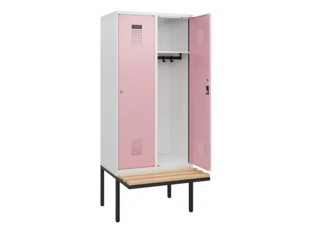 locker met bank,HxBxD 1950x800x815mm,2vak,vak B 400mm,cilinderslot