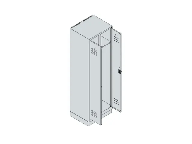 locker voor scheiding van kleding,HxBxD 1950x600x500mm,2vak