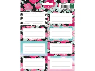 Boeketiket Pink Mint Retro pak 24 etiketten - 1