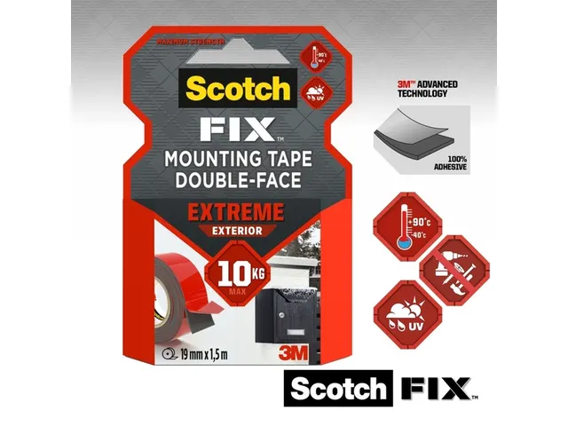 Ruban adhésif Scotch Extreme Exterior 19mmx1,5m double face