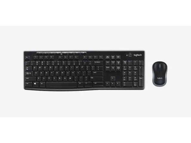 Logitech Draadloos Toetsenbord MK270 QWERTY + Compacte muis Zwart