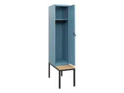 locker met bank,HxBxD 1950x400x815mm,1vak,vak B 400mm,draaigrendel
