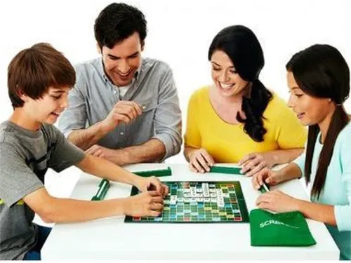 Spel Scrabble Mattel met houtblokjes