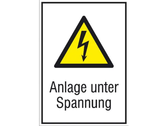 Panneau d'avertissement combiné p. int./ext. Installation sous tensio