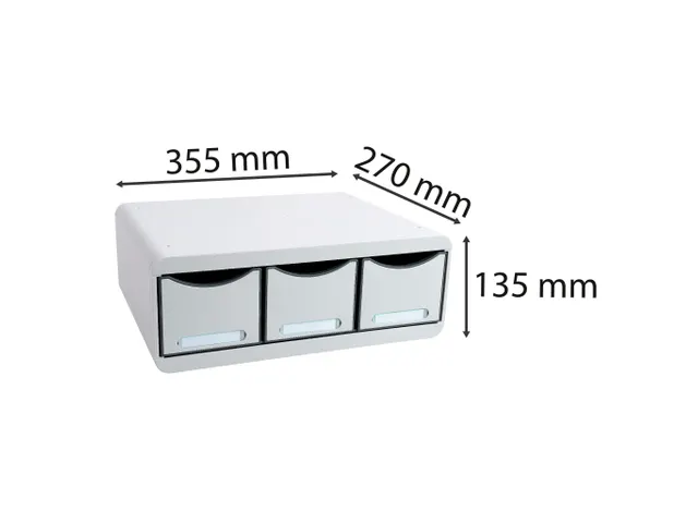 TOOLBOX MAXI 3 lades Office lichtgrijs