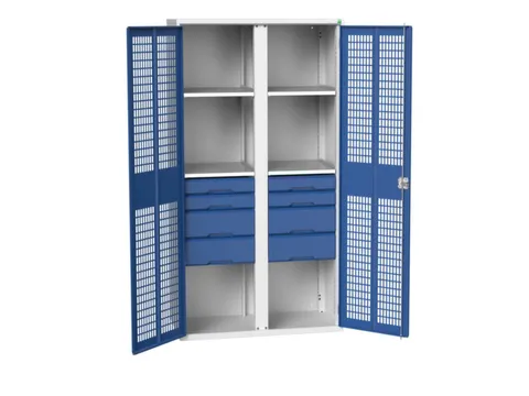 universele kast,HxBxD 2000x1050x550mm,4xStalen bodem,8lade(n)