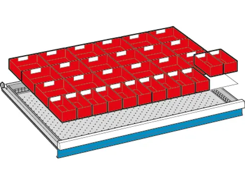 Indelingsmateriaal V. Front H 50Mm 12/18Inzetbakjes B 1023Mm