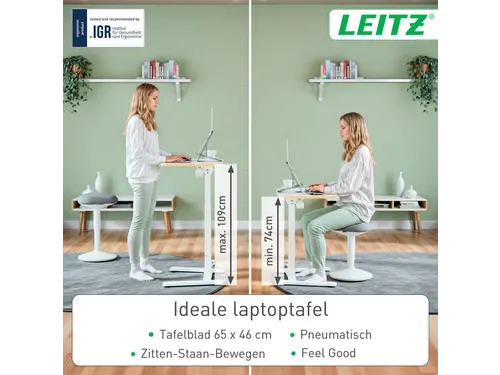 Zit-Sta bureau Leitz ergo compact inklapbaar 460x740x650mm wit