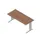 bureau,HxBxD 730x1800x800mm,blad canaletto-hout,C-voet aluminium