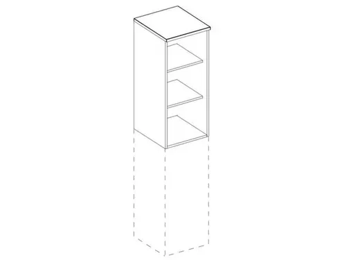 kantoorstelling,opbouwelement,HxBxD 740x400x445mm,MP-lichtgrijs