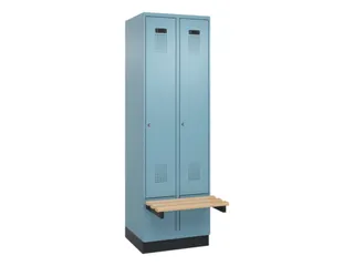 locker met bank,HxBxD 1950x600x815mm,2vak,vak B 300mm,cilinderslot - 2