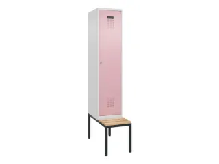 locker met bank,voor scheiding van kleding,HxBxD 2120x400x815mm,1vak - 2