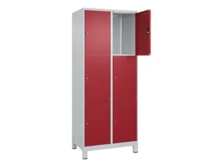 lockerkast,HxBxD 1950x800x500mm,2x3vakken,vak B 400mm,cil.-slot,voeten - 1
