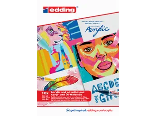 Olie en Acrylblok edding e-30010 A3 10 vel wit - 1