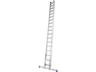 optrekladder,2x18,sporten,balk L 5,2-9,1m,2-dlg.,aluminium - 1