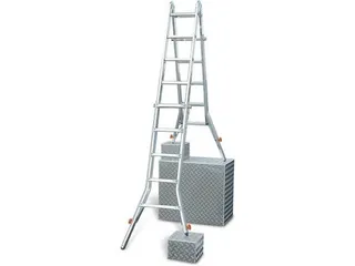 multifunctionele telescoopladder,4x5,sporten,balk L 5,35m,aluminium - 1