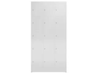 Lockerkast 1800x870x500mm 3x5 vakken cilinderslot, sokkel, RAL7035 - 2