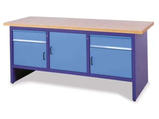 werkbank,HxBxD 845x2000x700mm,multiplexblad,RAL7035,front RAL7035