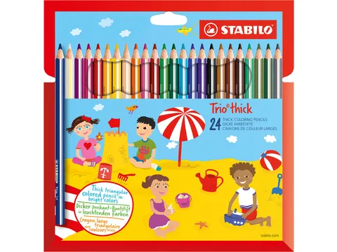 Crayon de couleur STABILO 203 Trio thick assorti blister 24 pièces