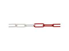 afzetketting,v. afzetpaal met ketting,Ø 6mm,L 50m,nylon,rood/wit