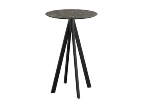 statafel,HxØ 1090x700mm,rond,4voeten zwart,blad HPL Galaxy Marble