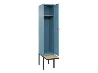 locker met bank,HxBxD 2120x400x815mm,1vak,vak B 400mm,draaigrendel - 1