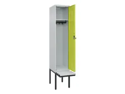 locker met bank,HxBxD 2120x400x815mm,1vak,vak B 400mm,draaigrendel