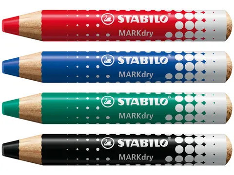 Whiteboardpotlood STABILO MARKdry 648/4 incl. slijper + microvezeldoek