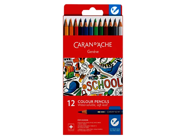 Kleurpotloden Caran D'ache aquarel doos à 12 stuks
