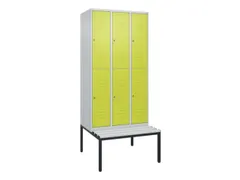 armoire vestiaire avec banc à deux niveaux HxlxP 2120x900x815mm
