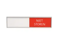 Design Schuifbord Aluminium Niet Storen Groen Rood 150x40mm